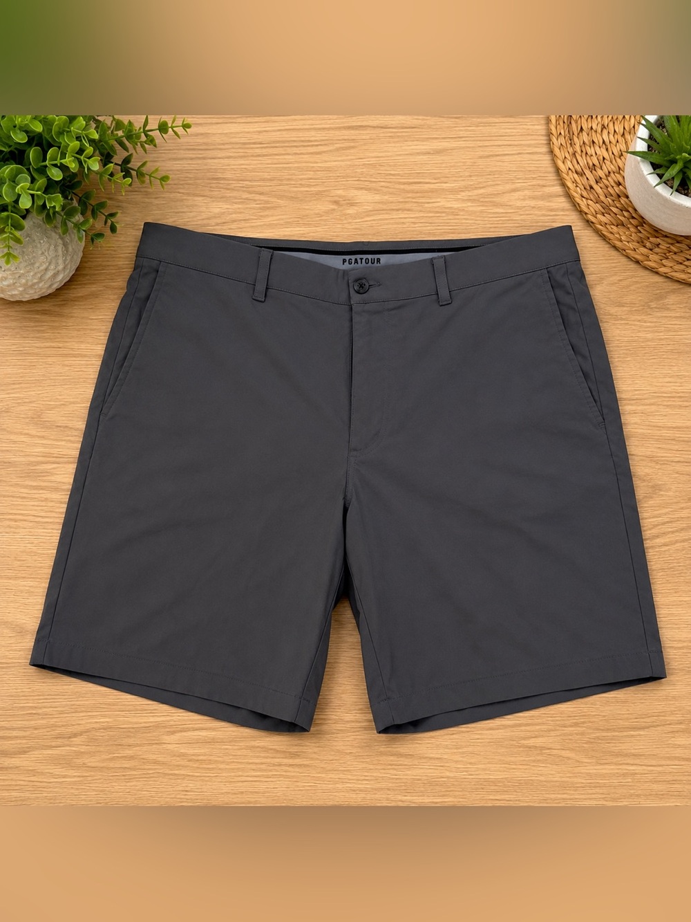 PGA Tour Charcoal Gray Performance Golf Shorts